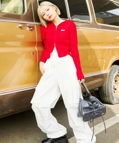 Lovetoxic / ラブトキシック ショルダーバッグ | 合皮リボンチェーンショルダー（グレー）