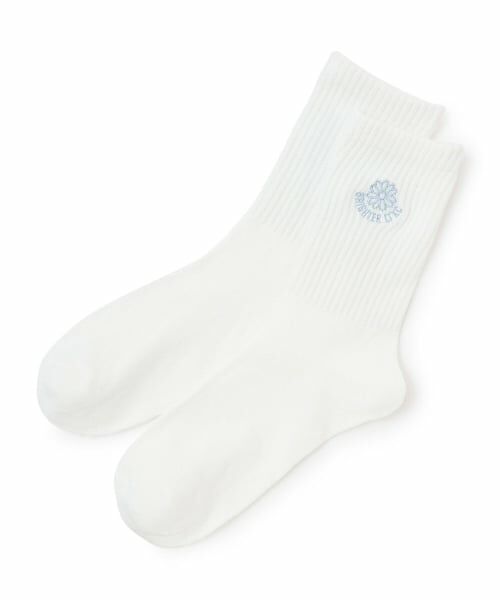 Lovetoxic / ラブトキシック ソックス | フラワー刺しゅうクルーソックス（オフ ホワイト）