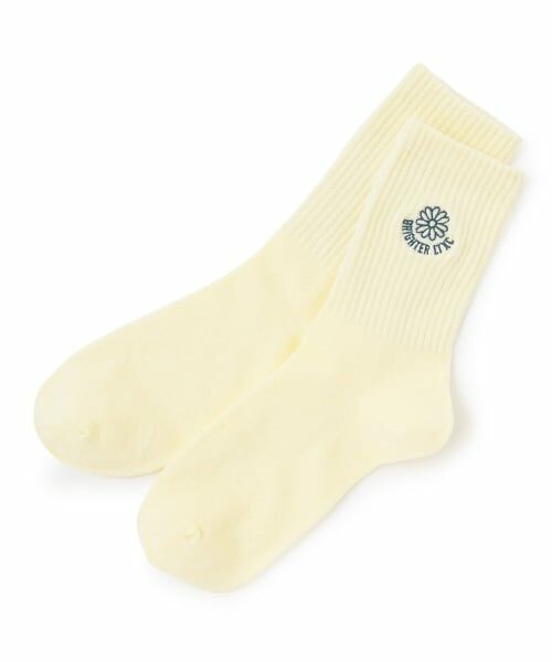 Lovetoxic / ラブトキシック ソックス | フラワー刺しゅうクルーソックス（黄）