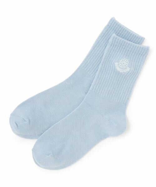 Lovetoxic / ラブトキシック ソックス | フラワー刺しゅうクルーソックス（サックス）