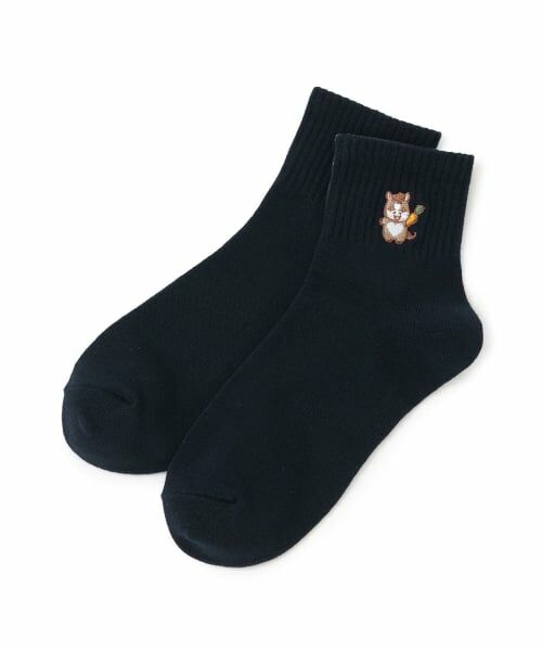 Lovetoxic / ラブトキシック ソックス | うま刺しゅうクルブシ丈ソックス（紺）