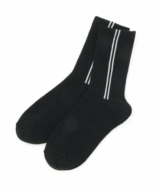 Lovetoxic / ラブトキシック ソックス | サイドラインクルーソックス（黒）