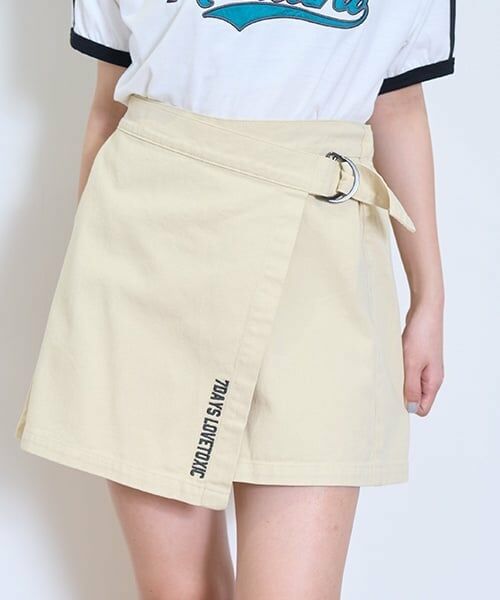 Lovetoxic / ラブトキシック ショート・ハーフ・半端丈パンツ | 【7days】【GOODPRICE】ラップキュロットスカート（アイボリー）