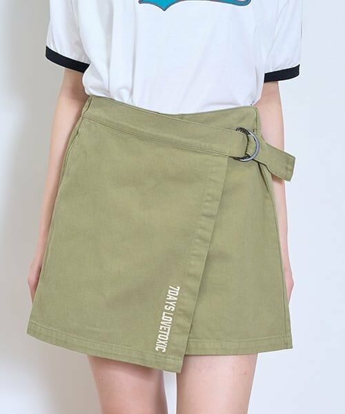 Lovetoxic / ラブトキシック ショート・ハーフ・半端丈パンツ | 【7days】【GOODPRICE】ラップキュロットスカート（カーキ）