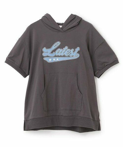Lovetoxic / ラブトキシック パーカー | 【7days】【綿100％】ロゴアップリケパーカー（チャコール）
