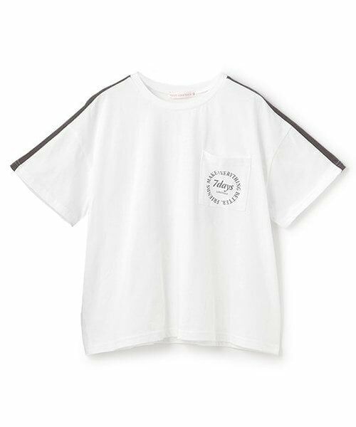 Lovetoxic / ラブトキシック Tシャツ | 【7days】【GOODPRICE】【綿100％】ラインポケットTシャツ（オフ ホワイト）
