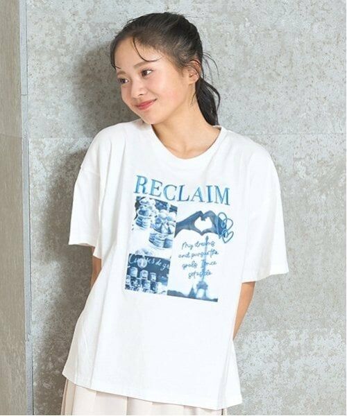 Lovetoxic / ラブトキシック Tシャツ | 【7days】【GOODPRICE】【綿100％】パリ転写プリントTシャツ（オフ ホワイト）
