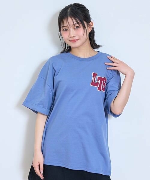 Lovetoxic / ラブトキシック Tシャツ | 【7days】【綿100％】レタードロゴBIGTシャツ（ブルー）