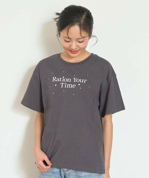 Lovetoxic / ラブトキシック Tシャツ | 【7days】【GOODPRICE】【綿100％】ロゴラインストーンTシャツ（チャコール）