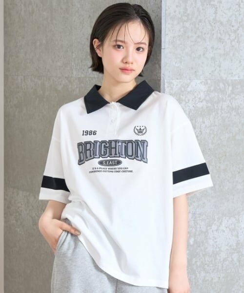 Lovetoxic / ラブトキシック ポロシャツ | 【7days】【接触冷感/ひんやり】ルーズポロシャツ（オフ ホワイト）