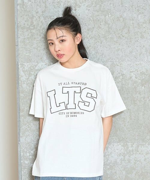Lovetoxic / ラブトキシック Tシャツ | 【7days】【接触冷感/ひんやり】レースロゴTシャツ（オフ ホワイト）