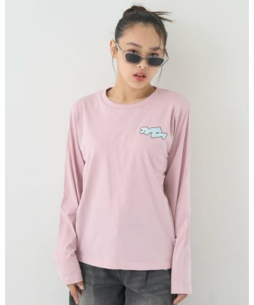 Lovetoxic / ラブトキシック Tシャツ | 【7days】バックガールロンT（ピンク）