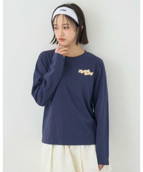 Lovetoxic / ラブトキシック Tシャツ | 【7days】バックガールロンT（紺）