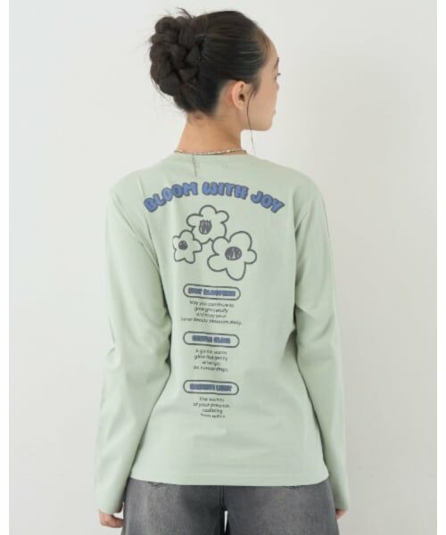 Lovetoxic / ラブトキシック Tシャツ | 【7days】フラワーロゴロンT（ライト グリーン）