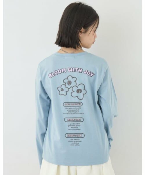Lovetoxic / ラブトキシック Tシャツ | 【7days】フラワーロゴロンT（サックス）