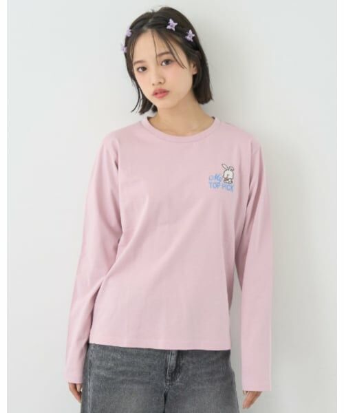 Lovetoxic / ラブトキシック Tシャツ | 【7days】ピザモチーフロンT（ピンク）