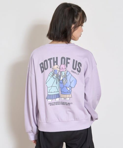 Lovetoxic / ラブトキシック スウェット | 【7days】バックガールイラストトレーナー（ラベンダー）