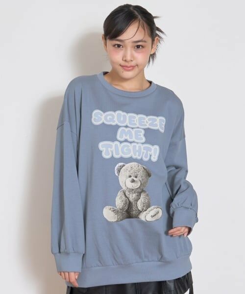 Lovetoxic / ラブトキシック スウェット | 【7days】テディベアBIGトレーナー（ブルー）