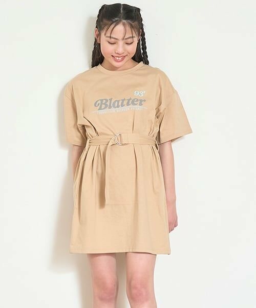 Lovetoxic / ラブトキシック ミニ丈・ひざ丈ワンピース | 【7days】【GOODPRICE/接触冷感/ひんやり】Tワンピース（ベージュ）