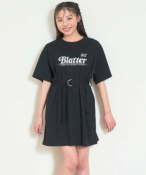 Lovetoxic / ラブトキシック ミニ丈・ひざ丈ワンピース | 【7days】【GOODPRICE/接触冷感/ひんやり】Tワンピース（黒）