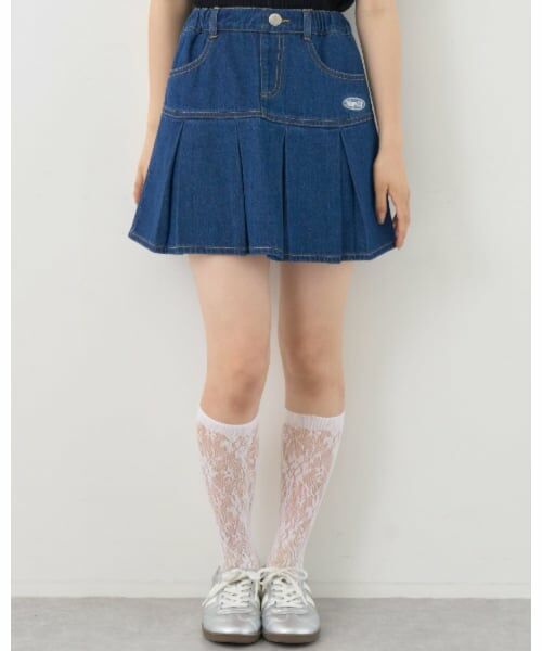 Lovetoxic / ラブトキシック ショート・ハーフ・半端丈パンツ | 【7days】切替プリーツスカパン（ブルー）