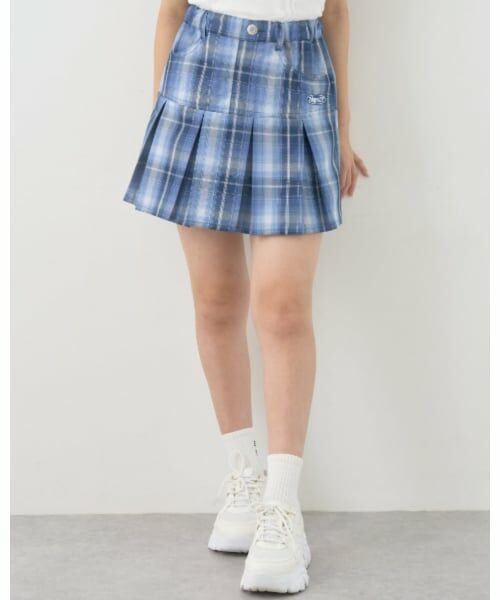 Lovetoxic / ラブトキシック ショート・ハーフ・半端丈パンツ | 【7days】切替プリーツスカパン（サックス）