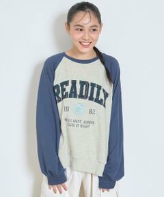 Lovetoxic / ラブトキシック スウェット | 【7days】ラグランチェックロゴトレーナー