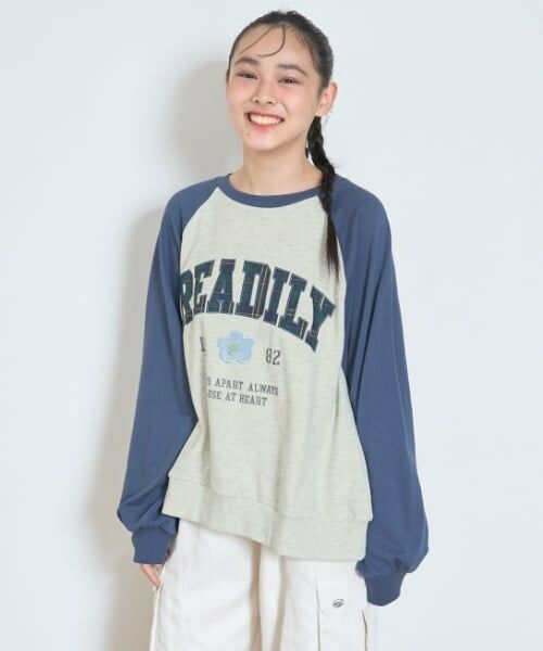 Lovetoxic / ラブトキシック スウェット | 【7days】ラグランチェックロゴトレーナー | 詳細2