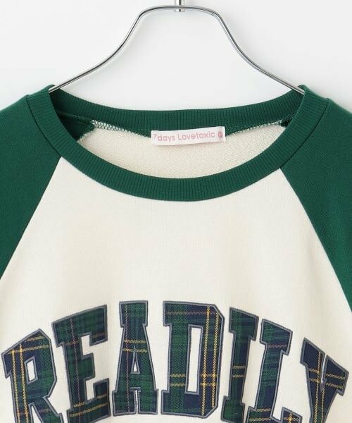 Lovetoxic / ラブトキシック スウェット | 【7days】ラグランチェックロゴトレーナー | 詳細5