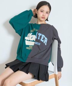 Lovetoxic / ラブトキシック スウェット | 【7days】リメイク風カレッジトレーナー