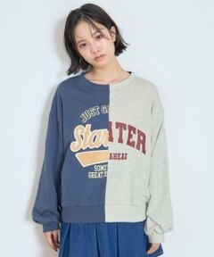 Lovetoxic / ラブトキシック スウェット | 【7days】リメイク風カレッジトレーナー