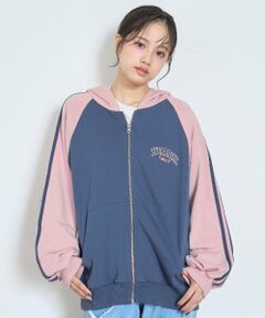 Lovetoxic / ラブトキシック パーカー | 【7days】袖配色ルーズジップパーカ