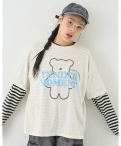 【7days】【吸水速乾／さらさら】ルーズ半袖T+ロンTセット