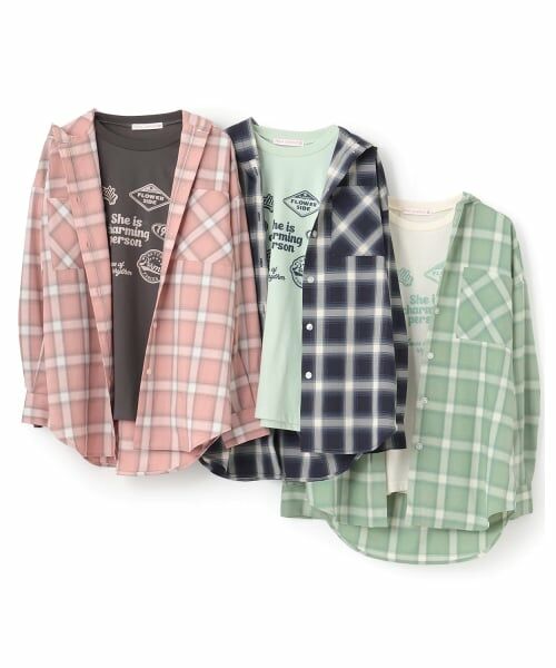 Lovetoxic / ラブトキシック パーカー | 【7days】【吸水速乾】チェックシャツパーカー+速乾ロンTセット | 詳細12