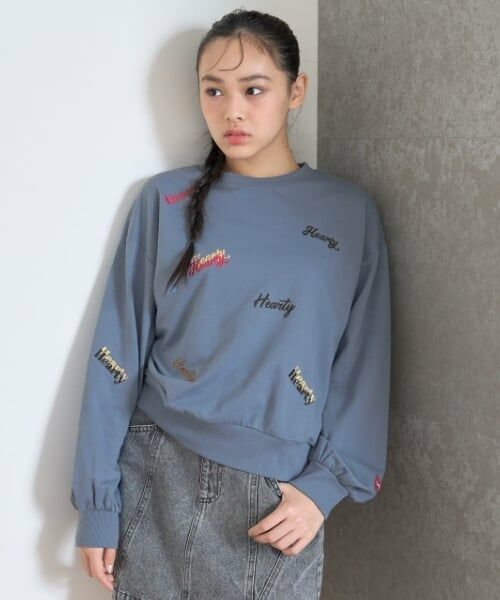 Lovetoxic / ラブトキシック スウェット | 【7days】吸水速乾ロゴ柄トレーナー（ブルー）
