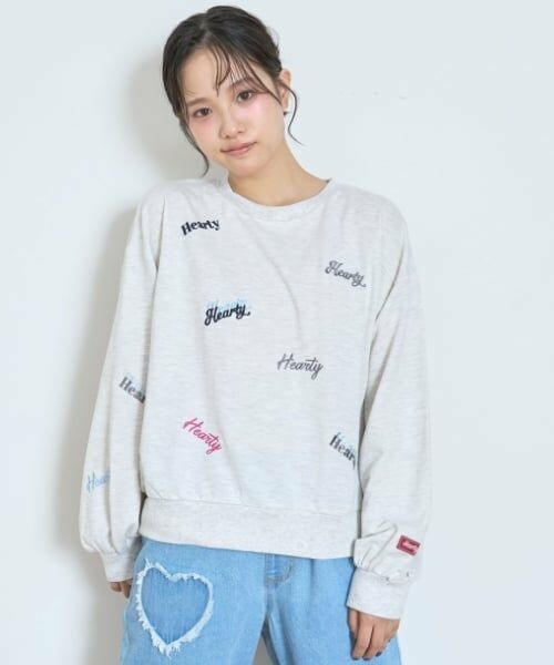 Lovetoxic / ラブトキシック スウェット | 【7days】吸水速乾ロゴ柄トレーナー（シロ杢）