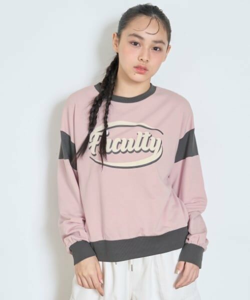 Lovetoxic / ラブトキシック スウェット | 【7days】吸水速乾袖切替トレーナー（ピンク）