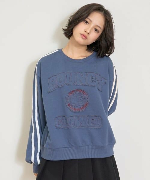 Lovetoxic / ラブトキシック スウェット | 【7days】袖ライントレーナー（インク ブルー）