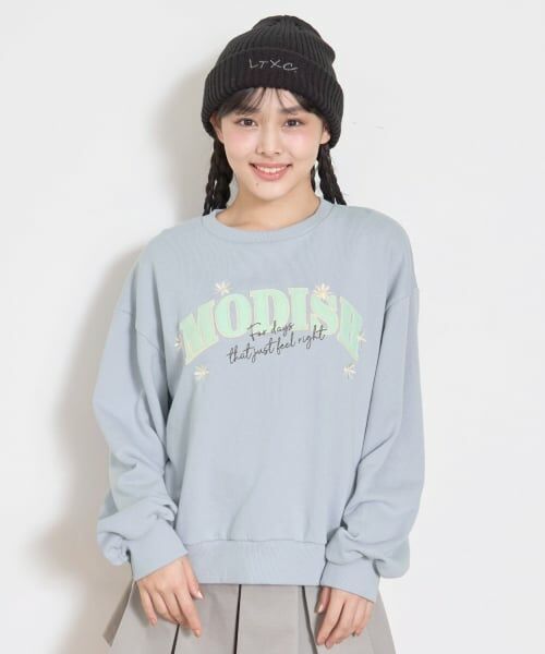 Lovetoxic / ラブトキシック スウェット | 【7days】ロゴフラワートレーナー（サックス）