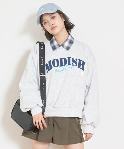 Lovetoxic / ラブトキシック スウェット | 【7days】ロゴフラワートレーナー（シロ杢）