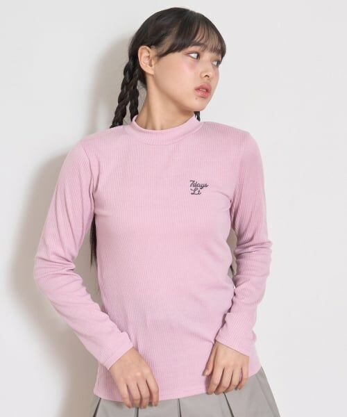 Lovetoxic / ラブトキシック Tシャツ | 【7ｄａｙｓ】ハイネックテレコTシャツ（ピンク）