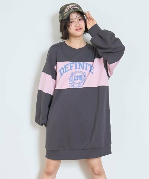 Lovetoxic / ラブトキシック ミニ丈・ひざ丈ワンピース | 【7days】切替ワンピース（チャコール）