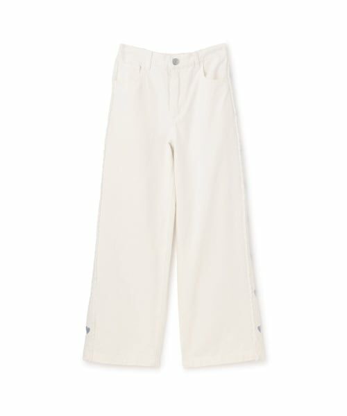 Lovetoxic / ラブトキシック その他パンツ | 【7days】脇ハート刺しゅうワイドパンツ（オフ ホワイト）