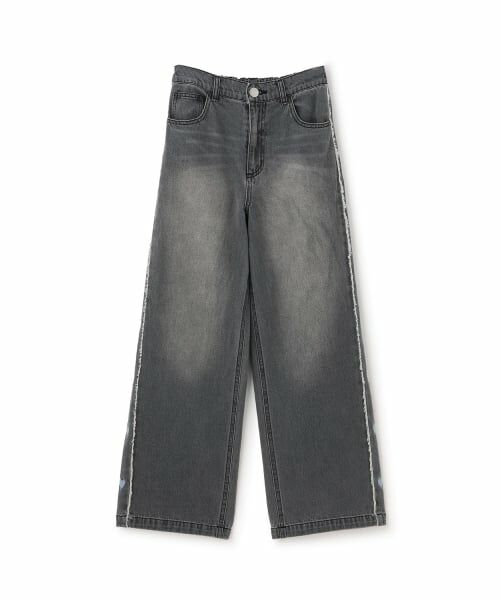 Lovetoxic / ラブトキシック その他パンツ | 【7days】脇ハート刺しゅうワイドパンツ（黒）