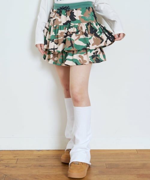 Lovetoxic / ラブトキシック ショート・ハーフ・半端丈パンツ | 【7days】ラインフリルスカパン（カーキ）