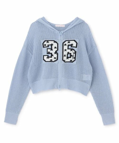 Lovetoxic / ラブトキシック パーカー | 【7days】メッシュニットパーカー（サックス）