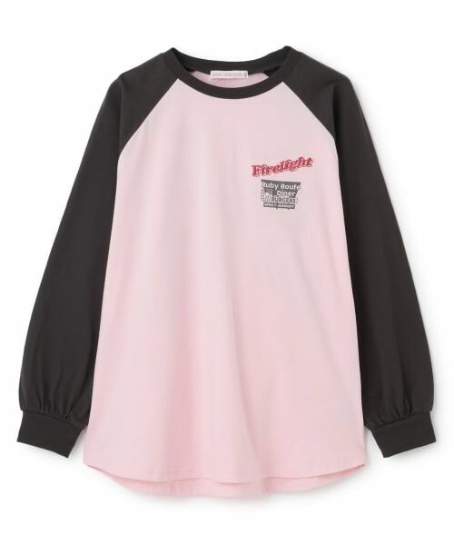 Lovetoxic / ラブトキシック Tシャツ | 【7days】ラグランチュニックTシャツT（ピンク）