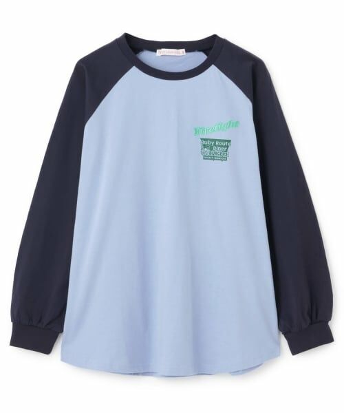 Lovetoxic / ラブトキシック Tシャツ | 【7days】ラグランチュニックTシャツT（サックス）