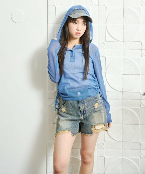 Lovetoxic / ラブトキシック ショート・ハーフ・半端丈パンツ | 【LTXC】ダメージデニムショートパンツ | 詳細1