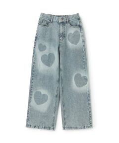 Lovetoxic / ラブトキシック その他パンツ | 【LTXC】モチーフスプレーデニムワイドパンツ